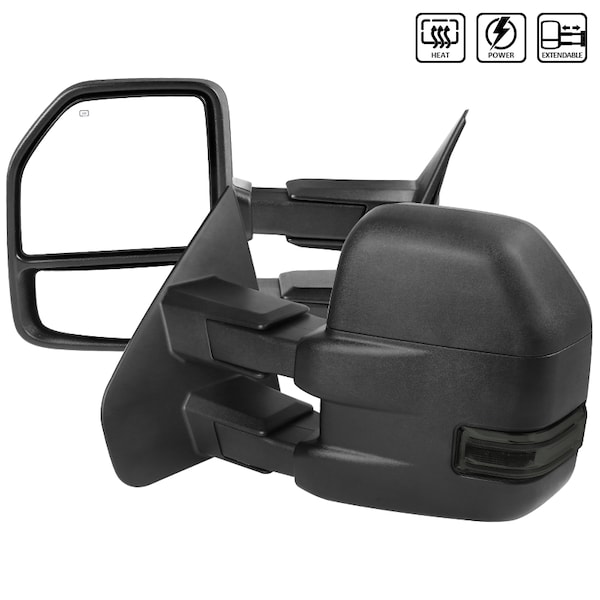 Spec-D Tuning 04-06 Ford F150 Towing Mirrors Black Texture, RMX-F15004F3GH-P-FS RMX-F15004F3GH-P-FS - main